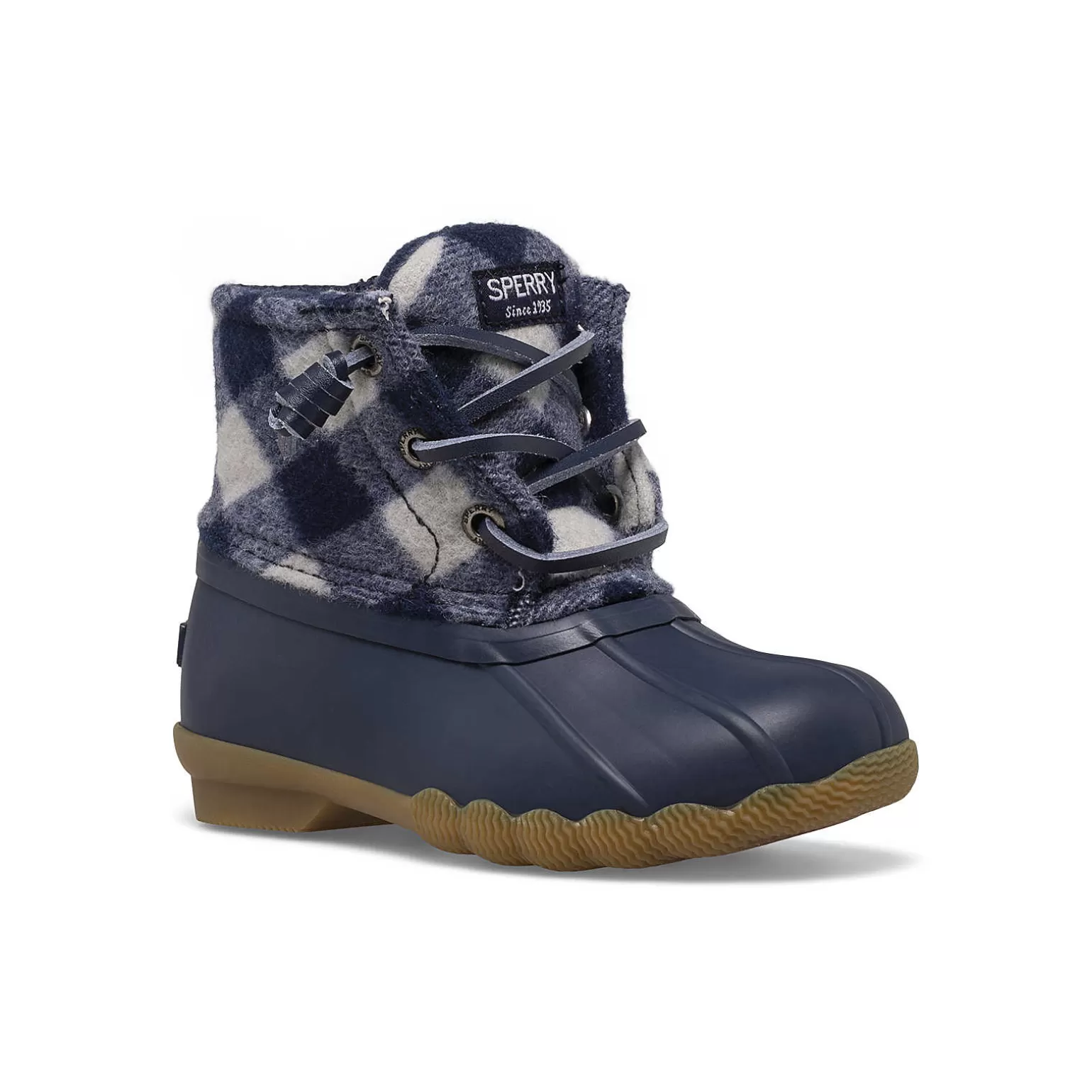 Boots | Big Kid (sizes 10.5 & up)*Sperry Big Kid's Saltwater Junior Duck Boot Navy Plaid