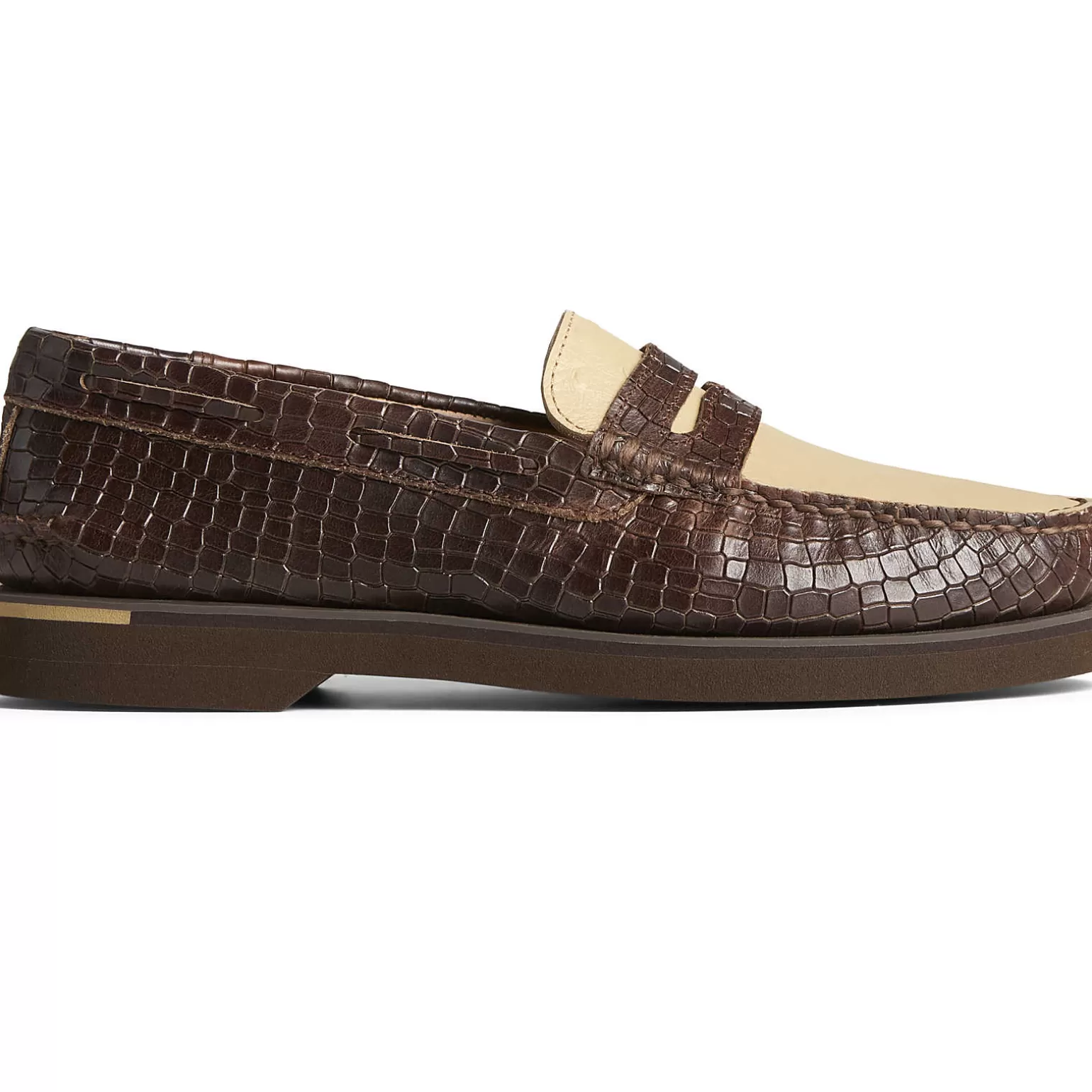 Authentic Original Boat Shoe | Sale*Sperry Men's Authentic Original™ Penny Double Sole Croc Embossed Loafer Brown