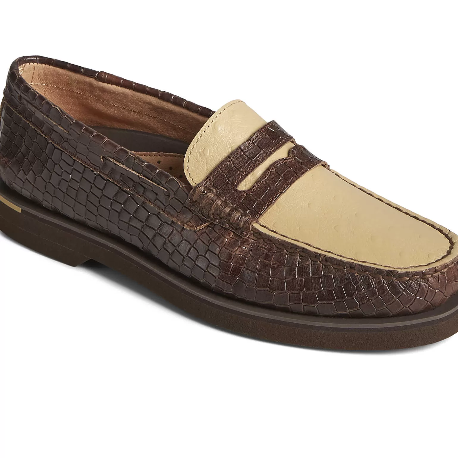 Authentic Original Boat Shoe | Sale*Sperry Men's Authentic Original™ Penny Double Sole Croc Embossed Loafer Brown