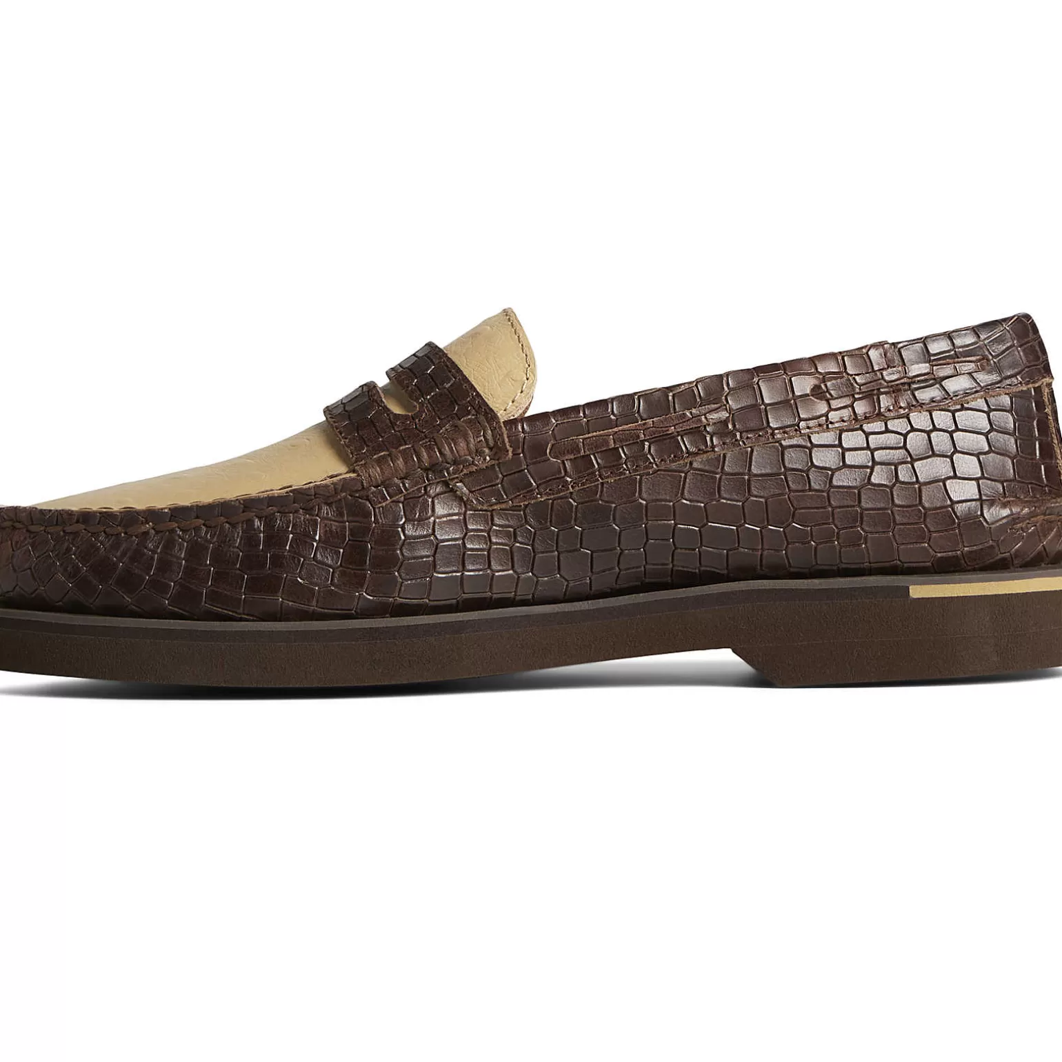 Authentic Original Boat Shoe | Sale*Sperry Men's Authentic Original™ Penny Double Sole Croc Embossed Loafer Brown