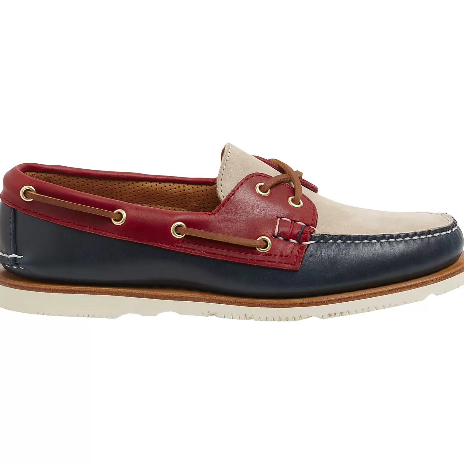 Handcrafted in Maine | Authentic Original Boat Shoe*Sperry Men's Gold Cup™ Authentic Original™ Handcrafted in Maine Tri-Tone Boat Shoe Navy/Red/Ivory