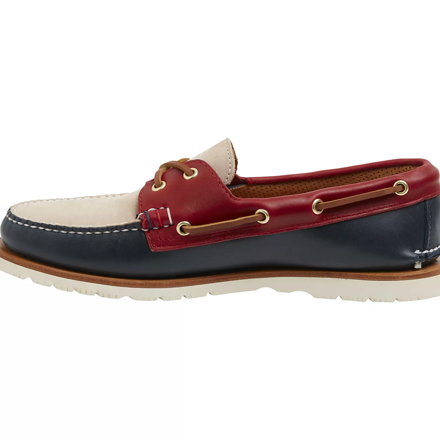 Handcrafted in Maine | Authentic Original Boat Shoe*Sperry Men's Gold Cup™ Authentic Original™ Handcrafted in Maine Tri-Tone Boat Shoe Navy/Red/Ivory