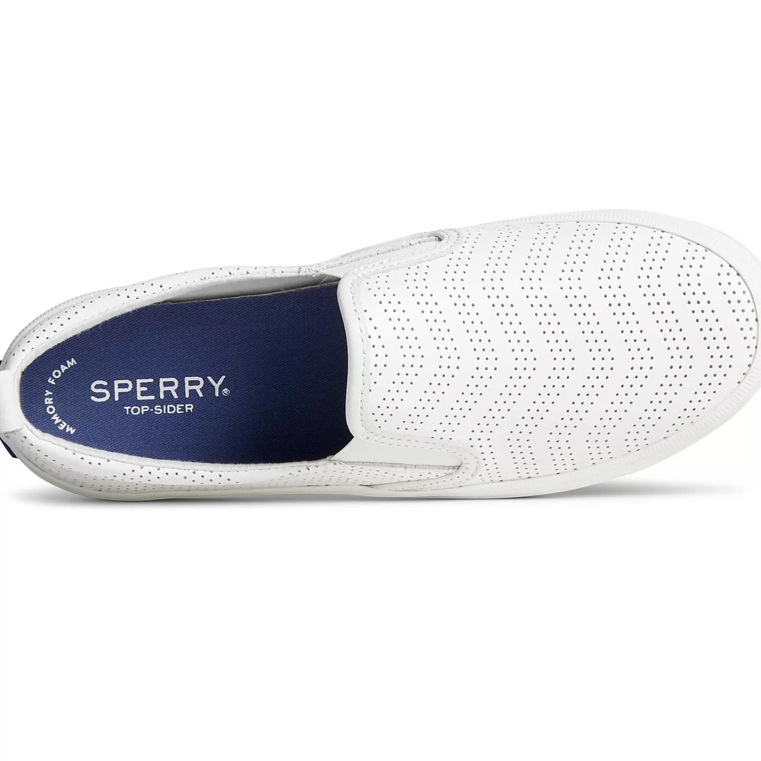 Sale | Sneakers*Sperry Women's Crest Twin Gore Perforated Leather Slip On Sneaker White