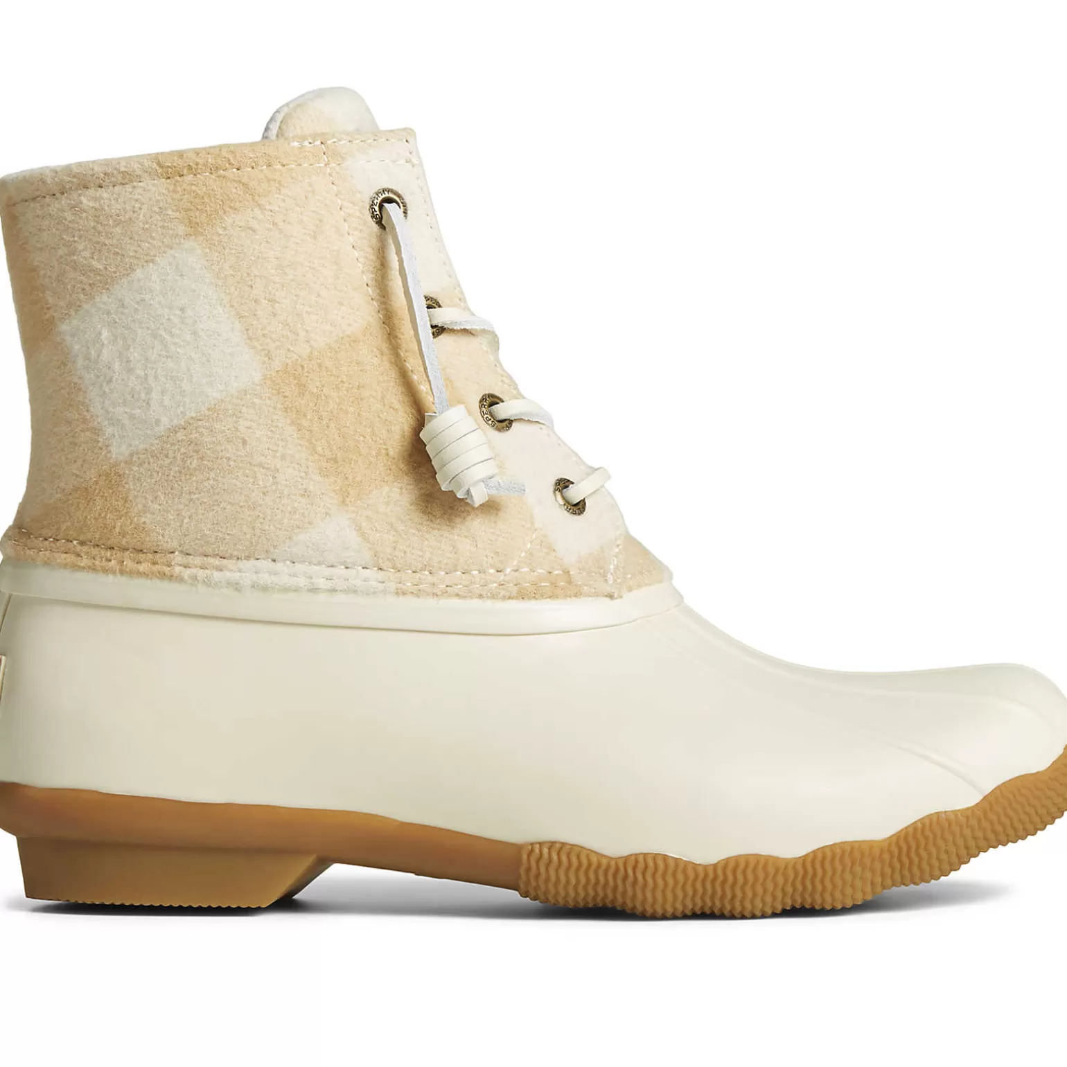 Saltwater Duck Boot | Sale*Sperry Women's Saltwater Buffalo Check Duck Boot Ivory