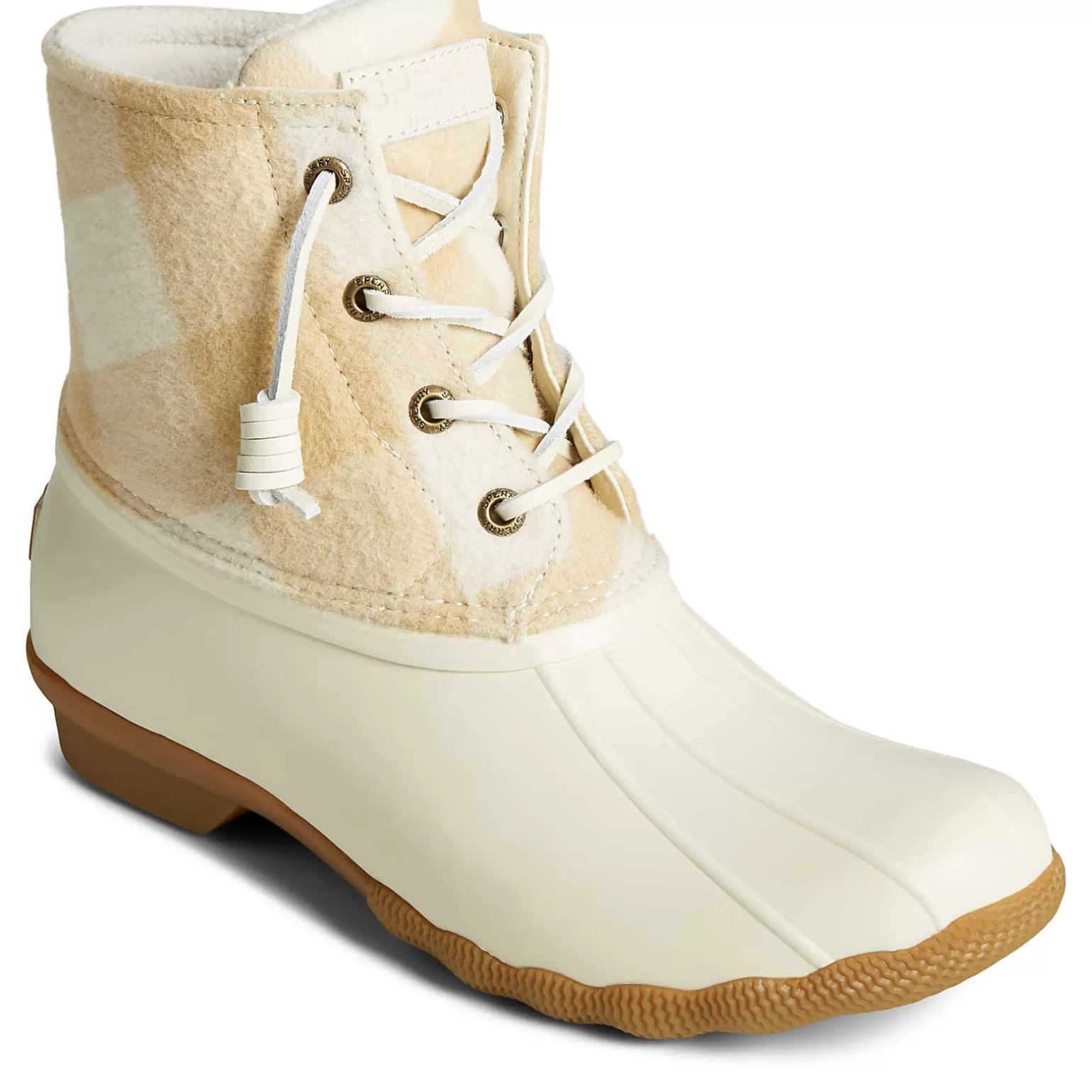 Saltwater Duck Boot | Sale*Sperry Women's Saltwater Buffalo Check Duck Boot Ivory