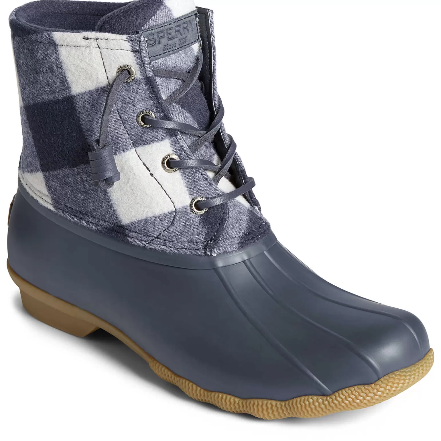 Saltwater Duck Boot | Sale*Sperry Women's Saltwater Buffalo Check Duck Boot Navy