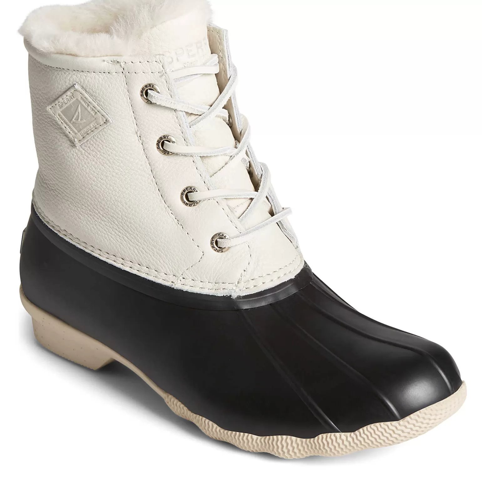 Saltwater Duck Boot | Sale*Sperry Women's Saltwater Luxe Leather Thinsulate™ Duck Boot Ivory/Black