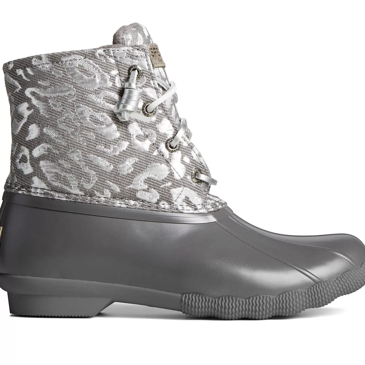 Saltwater Duck Boot | Sale*Sperry Women's Saltwater Metallic Jacquard Duck Boot Silver