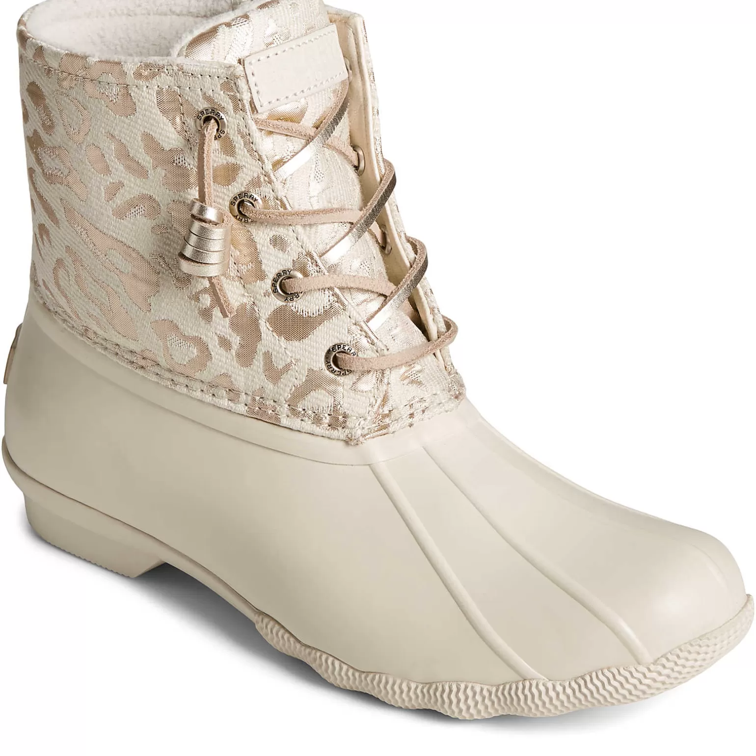 Saltwater Duck Boot | Sale*Sperry Women's Saltwater Metallic Jacquard Duck Boot Ivory